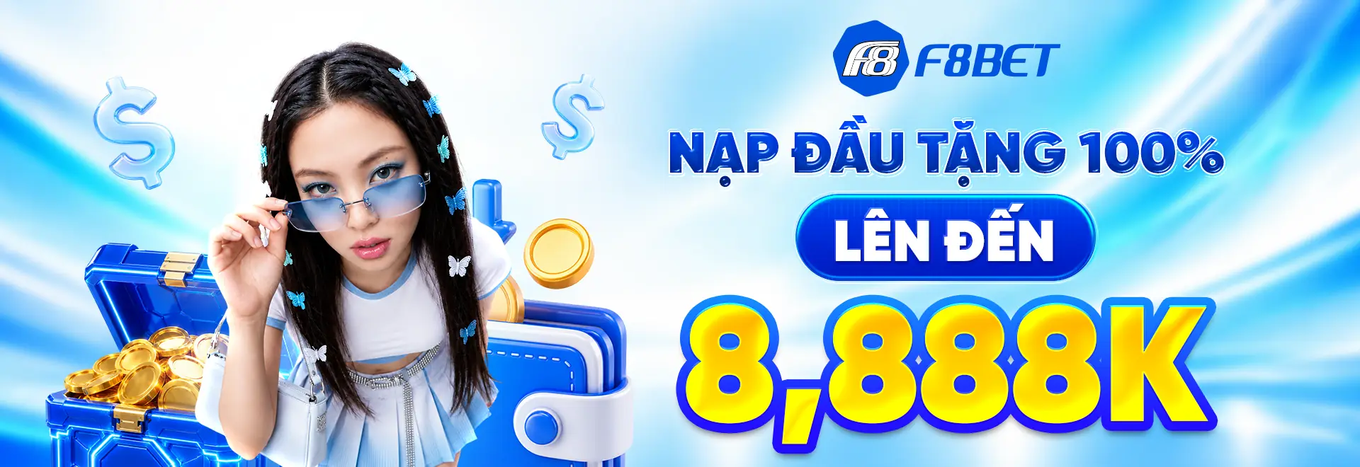 f8bet banner tặng lên đến 8888k khi nạp đầu